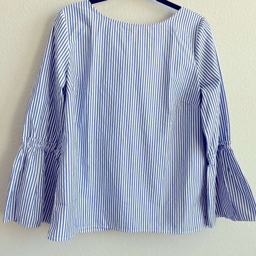 Tommy Long Sleeve women top striped blue and white